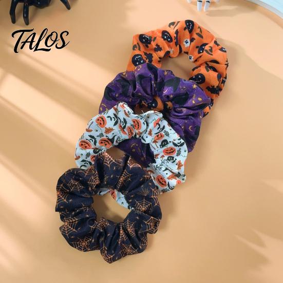 Elastici per Capelli di Halloween, Elastici ad Alta Elasticità, Fasce Morbide ed Elastiche con Design di Fantasma Strega Cappello Pipistrello Ragnatela, Coda di Cavallo Pieghettata