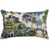 AVOIN Colorlife Chinoiserie Blue Trees House Bridge Throw Pillow Cover, 12 X 20 Inch Cushion Case Indoor Outdoor Decoration for Sofa Couch Farmhouse