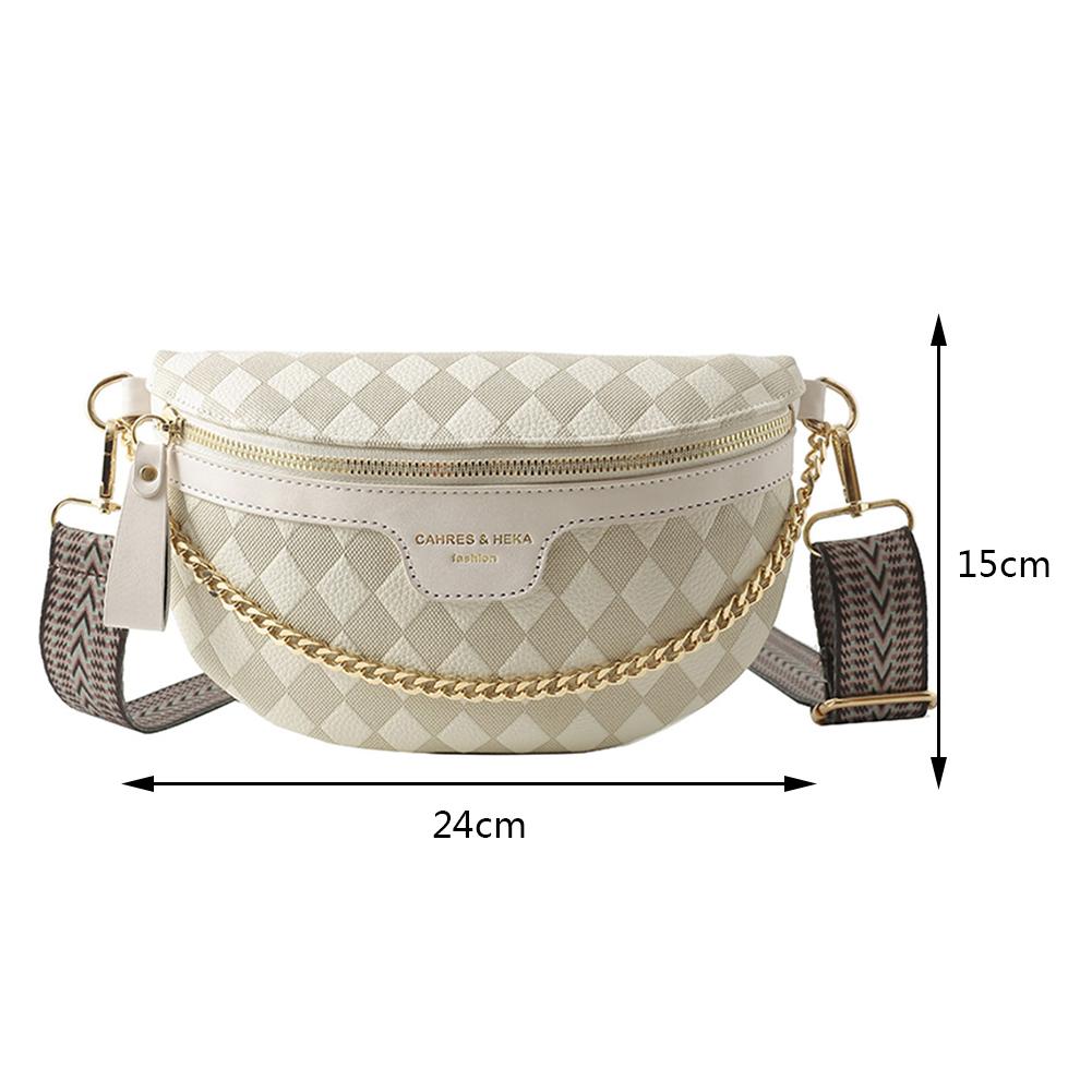 Casual Chest Bag 2025 Luxury Designer Women's Waist Bag Multi-pocket Street Fanny Pack PU Chest Bag Wide Strap Crossbody Bag