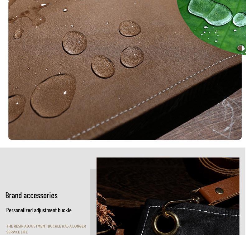 Winter 2025 Oil-Proof PU Leather Catering Apron with Logo Print - Waterproof & Work-Ready