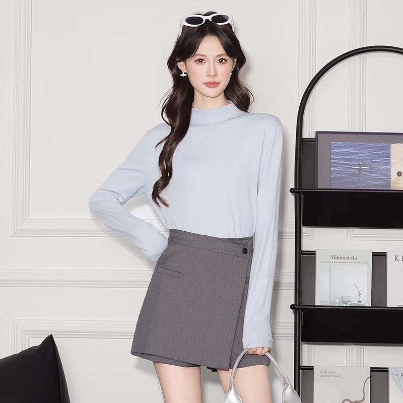 Teluoman Women's Long Sleeve Round Neck Knit Sweater