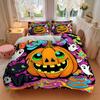 3pcs Happy Pumpkin Halloween Bedding Set - Includes 1 Quilt Cover and 2 Pillowcases, Comfortable Bedding with Stylish Design for Bedroom,N059