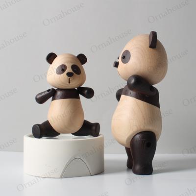 Holz Panda Figuren Qualität Luxus Geburtstagsgeschenk Tier Miniatur Holzskulptur Dekorative Wohnzimmer Ornament Heimdeko