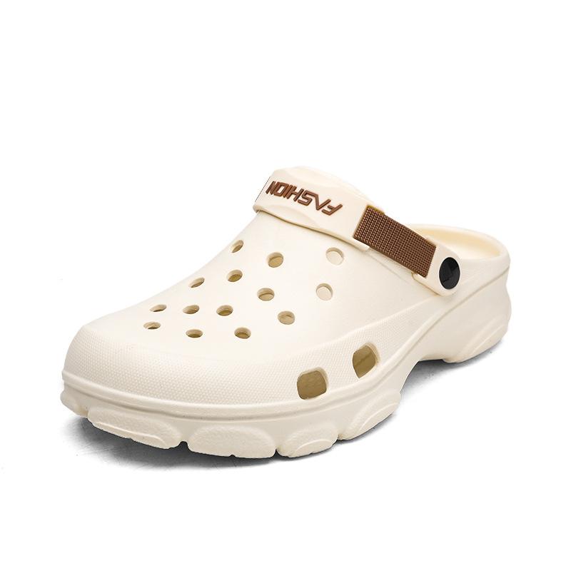 EVA Hole Shoes Men's Summer Wear Non-slip Stepping On Shit Bag Head Slippers Driving Sports Beach Sandals Large Size