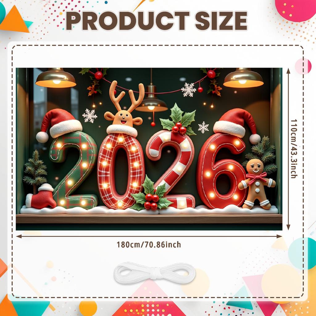 Merry Christmas Banner Wreath Snowman Snow Scene Xmas Party Decoration Backdrop 2026 New Year Event Photo Background Props