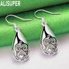 925 Sterling Silver Classic Openwork Teardrop Earrings - Stylish Evening Jewelry