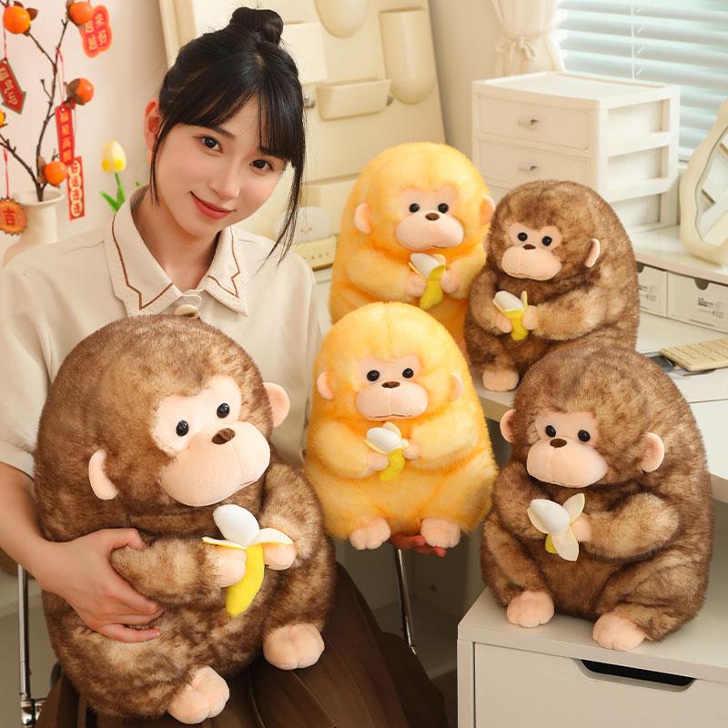23/30/40CM Lovely Fairy Golden Monkey Plush Toys Kawaii Monkey Holding Banana Dolls Stuffed Soft Animal Pillow for Birthday Gift