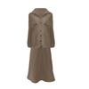 Women's Fashion Casual Retro Large Size Lapel Long Sleeve Shirt Dress Casual Two-piece Set