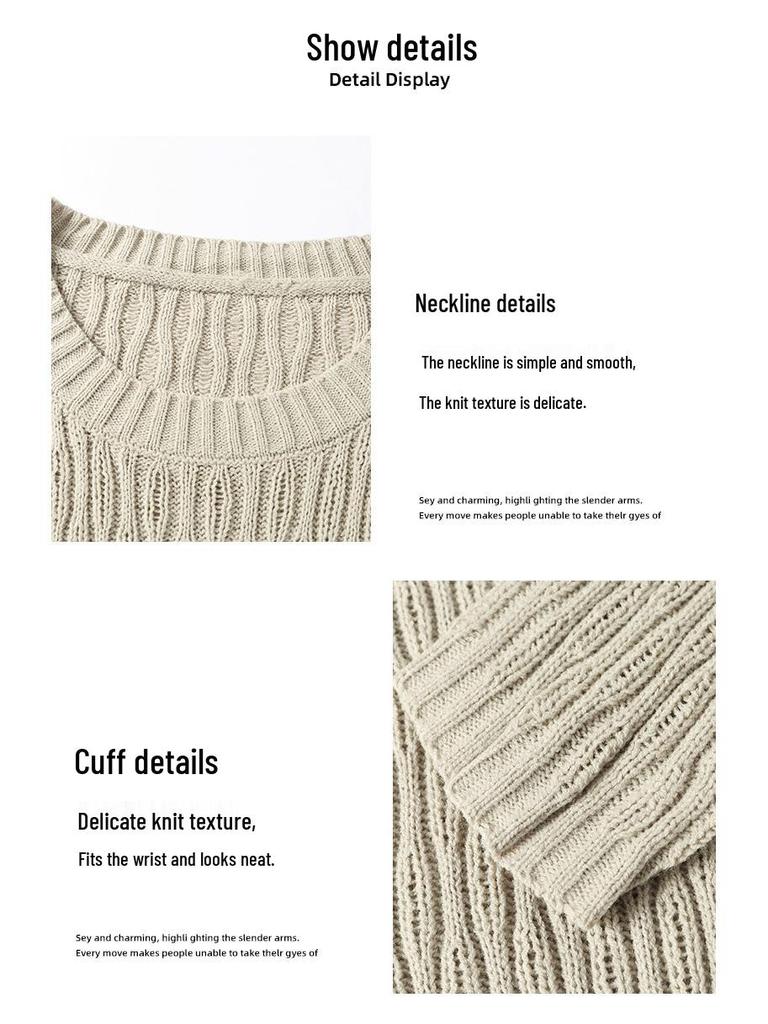 2025 Herbst/Winter Damen Übergröße Rundhals Lockerer Pullover: Stilvolle & Kuschelige Langarm-Strickwaren