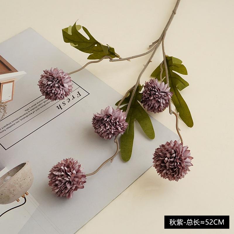 Simulation Onion Ball Dandelion Fake Flower Decoration Shooting Floral Simulation Flower Table Tennis Chrysanthemum Wedding