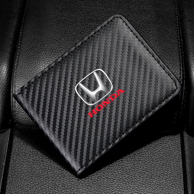 Carbon Fiber Car Driving License Package Protector Cover For Honda Civic xrv hrv crv brv City Accord Fit Jazz Insight SM1