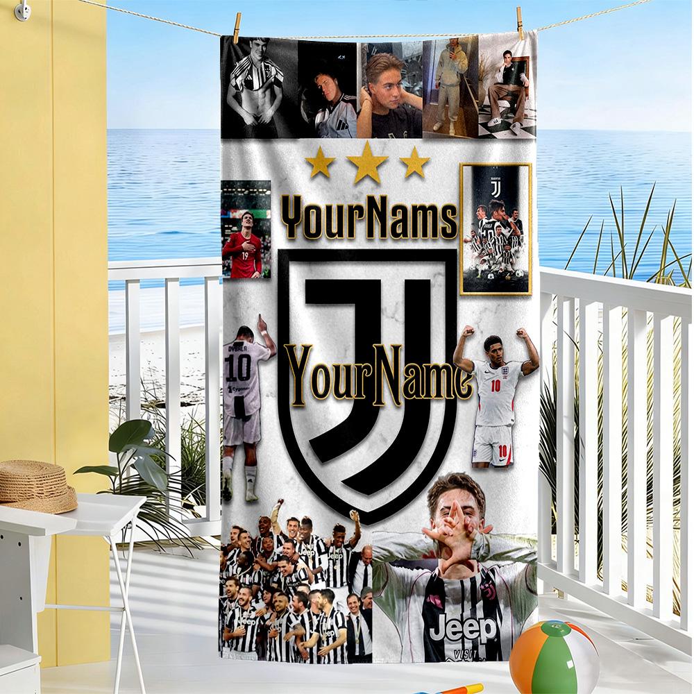 Juventus Personalized Name Beach Towel Super Soft Microfiber Quickdry Fabric