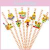 Theme Disposable Mexican Paper Straws With Cartoon Decor For Childrens Party