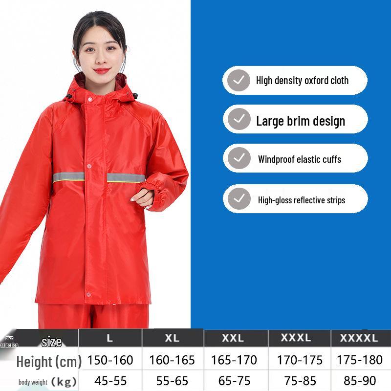 

Непромокальний дорослий дощовик та штани: Водонепроникний, для Велоспорту, Електромобілів та Мотоциклів. Large