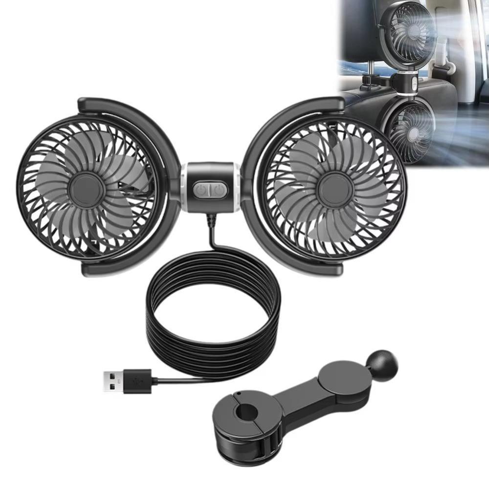 Rotation Cooler Air Fan ABS+PP Double Head Fans New Car Cooling Fan  Car