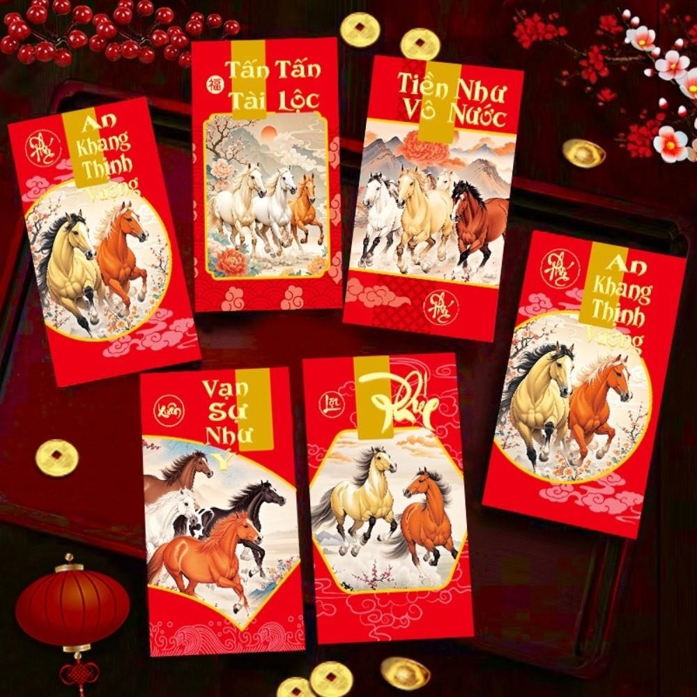 6 Stück Segen Glück Rote Umschläge Traditionelles Frühlingsfest Roter Umschlag Hochzeitsfeier