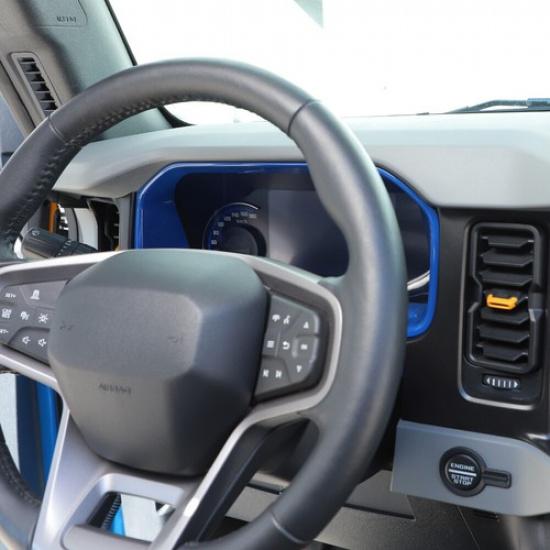 Blue Dashboard Trument Frame Trim Decor Cover Bezels For Ford Bronco +