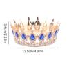 2024 New Baroque Round Wedding Crown Bridal Pageant Rhinestone Crystal Tiaras Crown Molding Headpieces For Queens And King