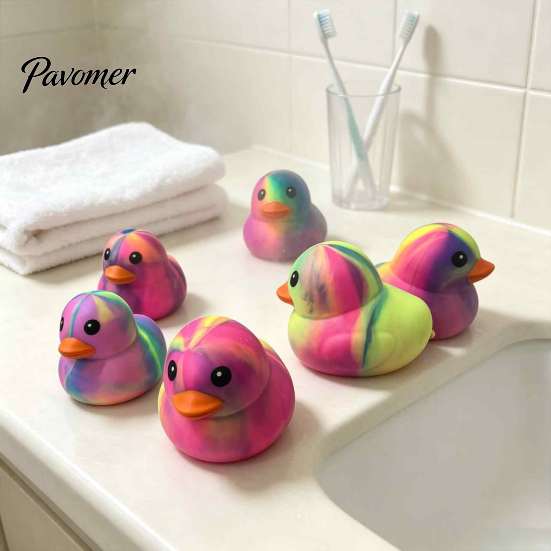Anxiety Relief Duck Toy Rainbow Stress Toy, Slow Rise Colorful Squeeze Toys Soft Gradient Sensory Fidget Giant