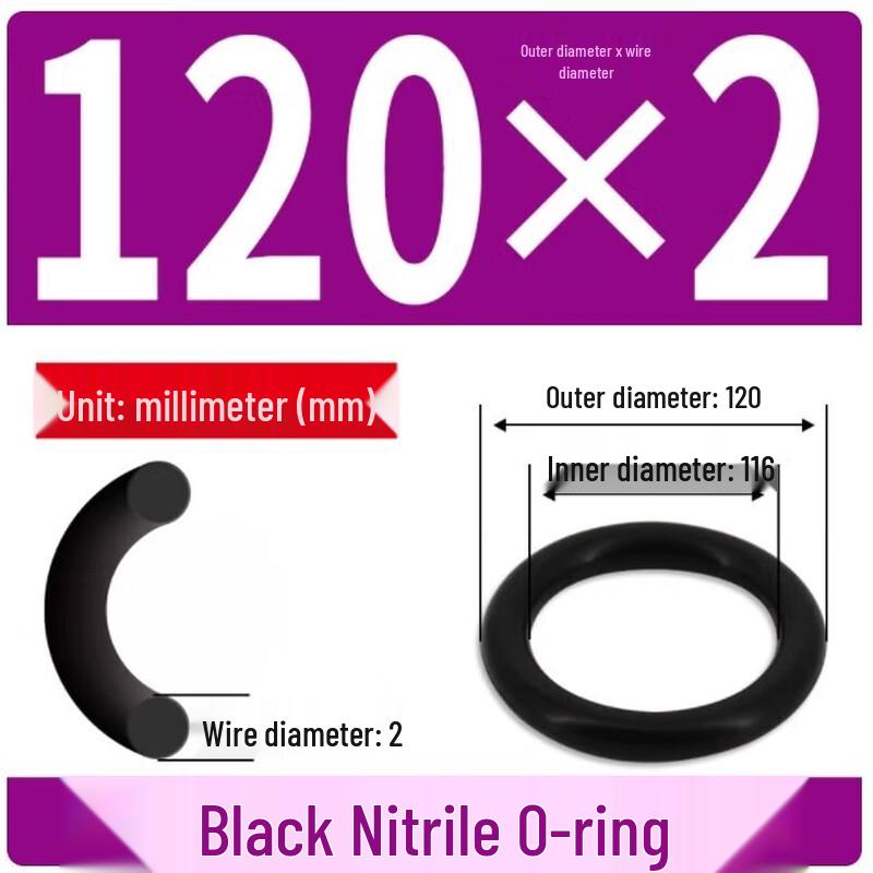 Nitrile O-Ring Seal 120mm x 2mm
