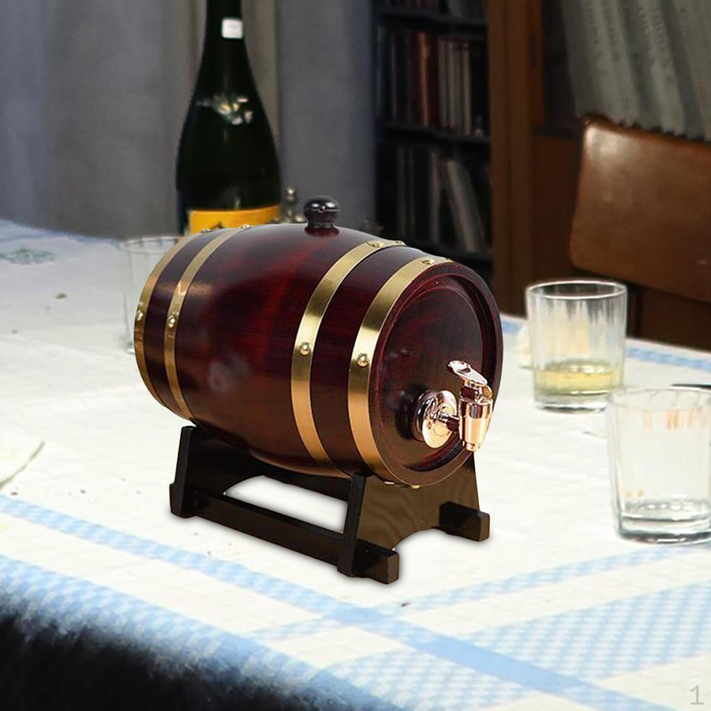 

Premium Wooden Barrel Dispenser Set - Perfect for Entertaining And Home Decor 1L