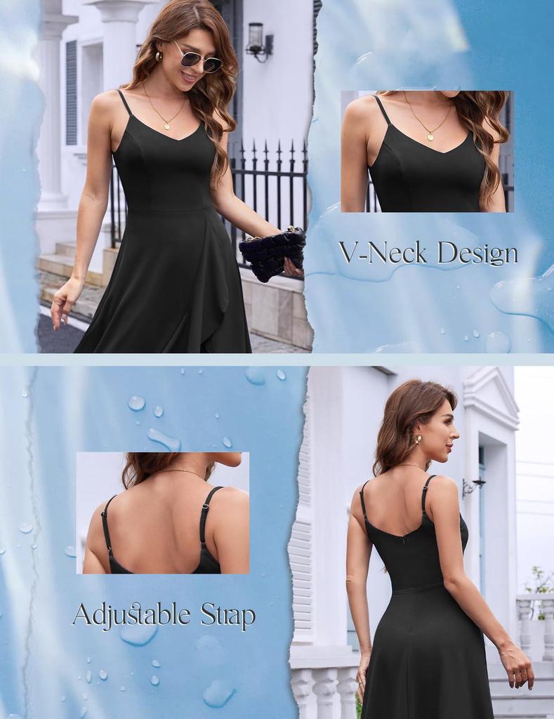 Evropské a americké zeštíhlující koktejlové večerní šaty s volány pro svatby a plesy 2025