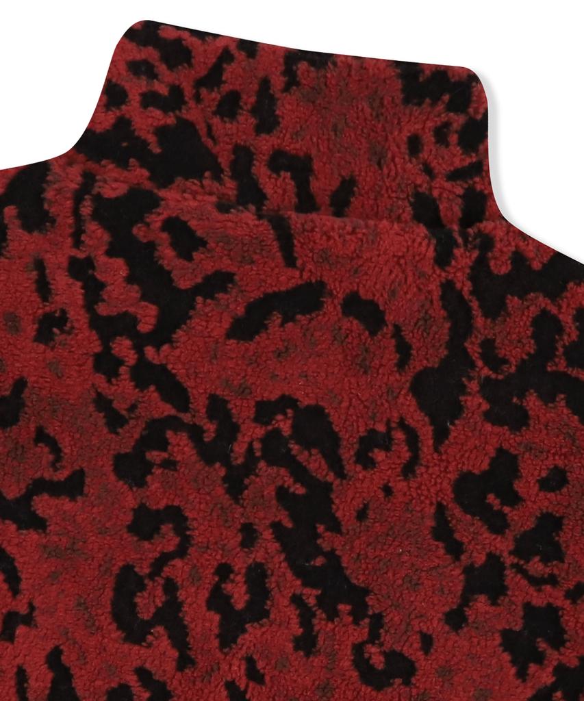 Yeseyesee Reversible Leopard Fleece Jacket Red