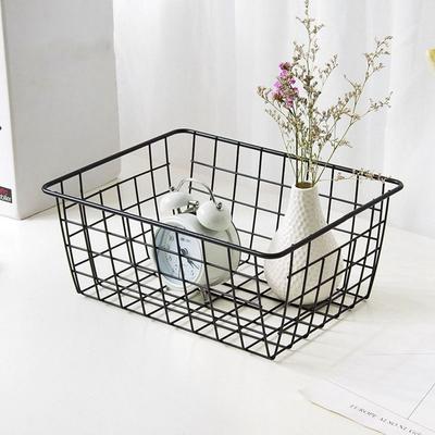 Black/White Iron Wired Basket Large Capacity Food Storage Organizer Sundries Container  Kitchen