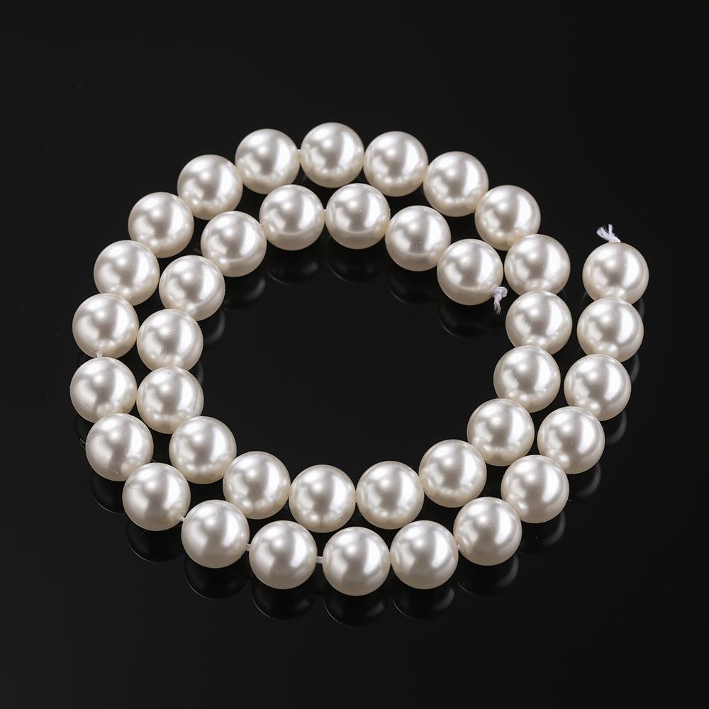 1Strand 4-10mm About 39-96pcs Glass Artificial Pearl Round Spacer Loose Beads for DIY Jewelry Bracelets Necklaces Making Supplie