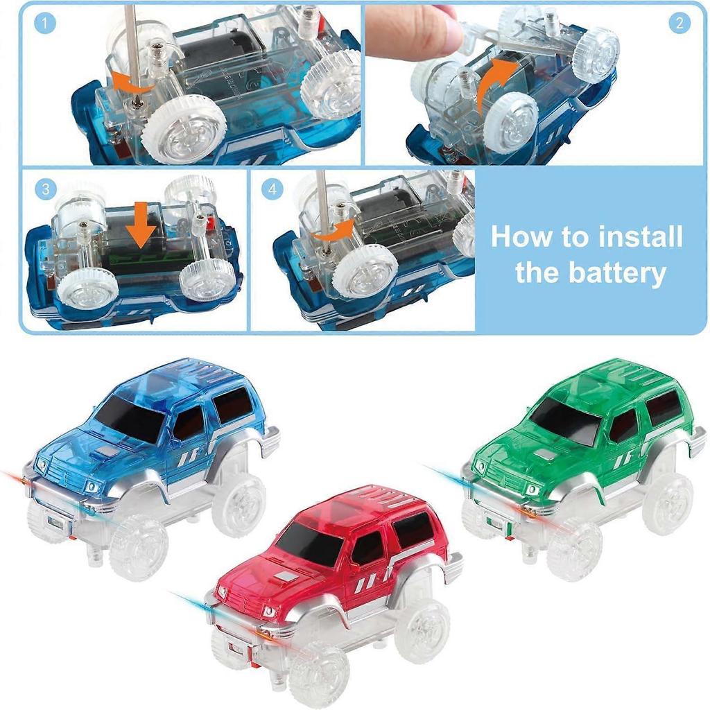 Rennstrecken-kompatibles 3-teiliges magnetisches Spielzeugauto-Set