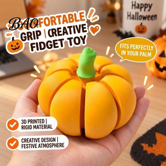 Office Relaxation Fidget Toy 3D Printed Pumpkin Clicker, Stress Relief Clicky Toy, Finger Clicker Mini Halloween Thanksgiving Harvest Holiday