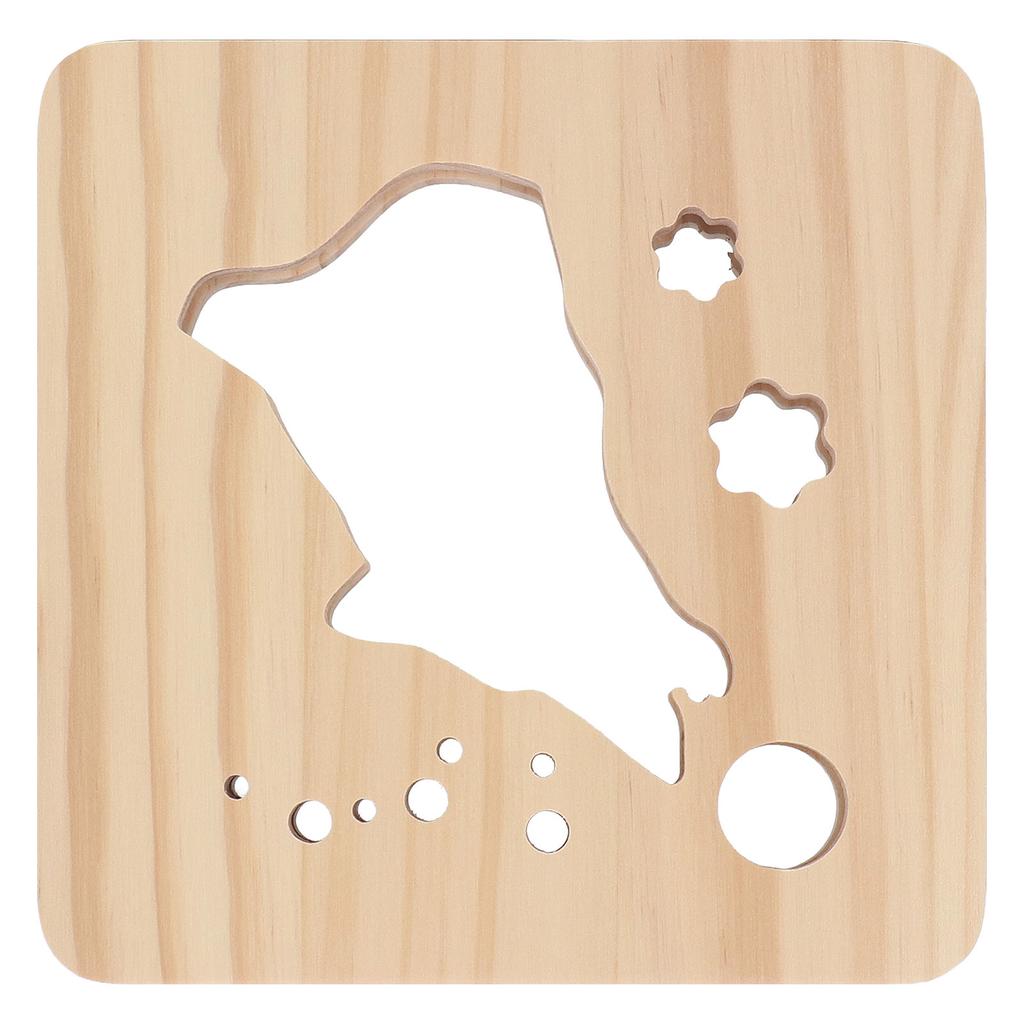 Wooden 3D LED Light Hollow Wolf Shaped Pattern Warm White Pine Wood USB Power Supply Decorative Nigh