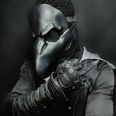 Pankų Varnos Kaukės Kostiumas Juoda Oda Overwatch Plague Doctor Cosplay Paukščių Kaukės Ilgas Nosies LED Akys Retro Roko Reaper Nevermore