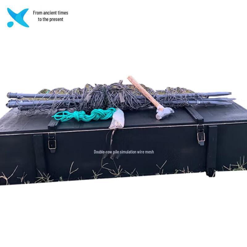 Two-Row Barbed Wire Fence Scene Model