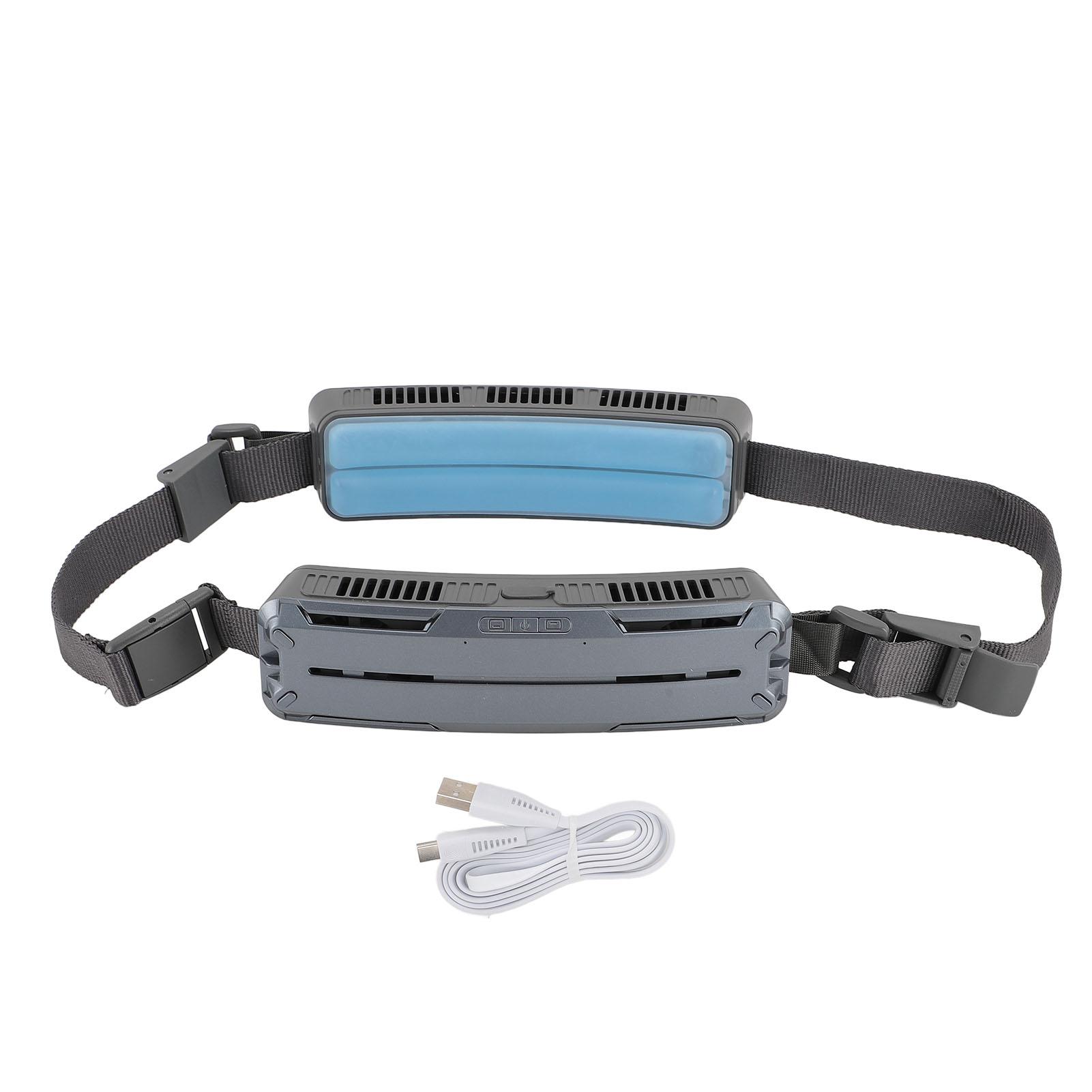 

Носимый поясной вентилятор с двухсторонним охлаждением и регулируемым ремнем 6500 об/мин Hands Free перезаряжаемый для Trav Space Gray