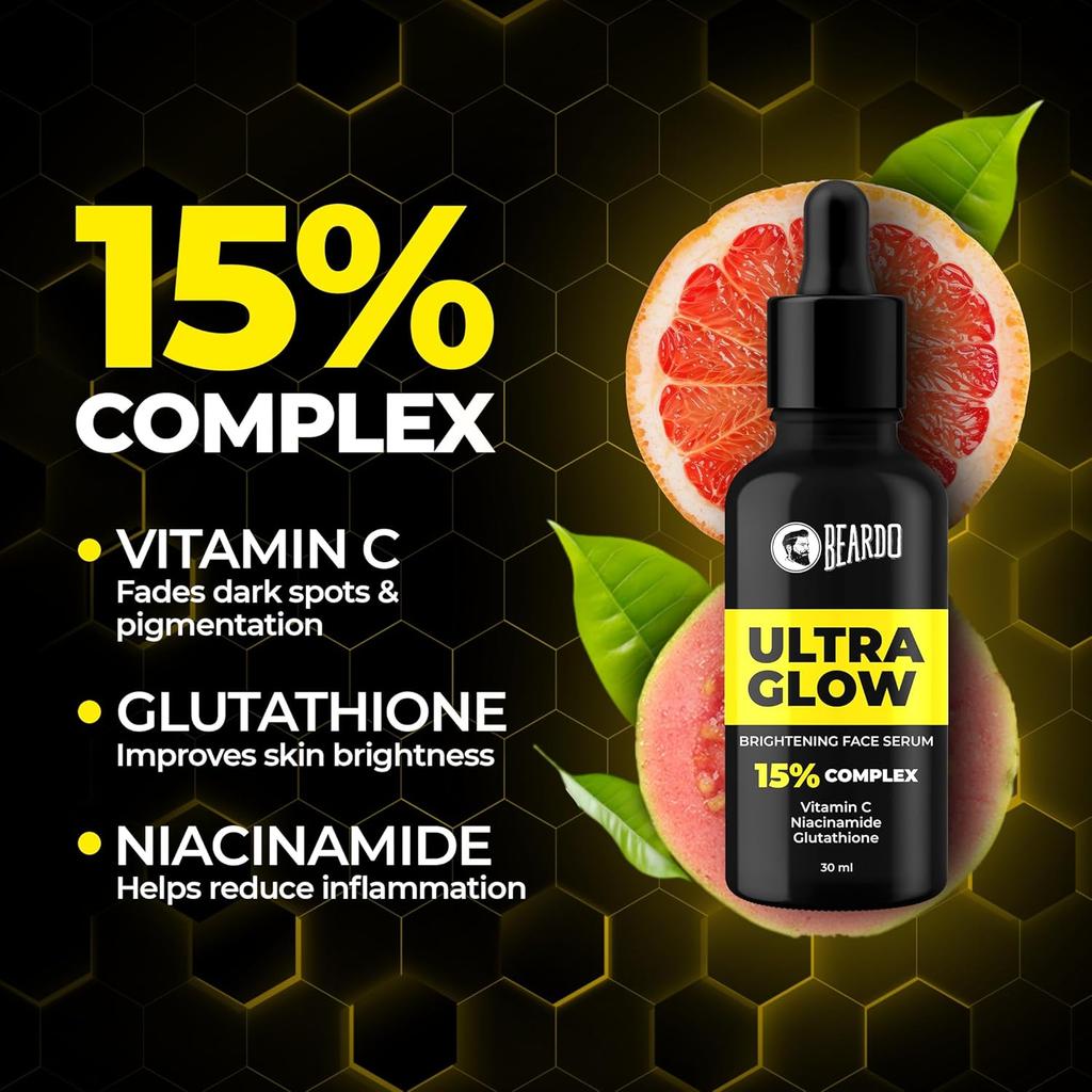 Beardo Alpha Glow Up Kit For Men Bodywash Face Serum Facewash Combo Hydrating Brightening Skincare Set Pack Of 1