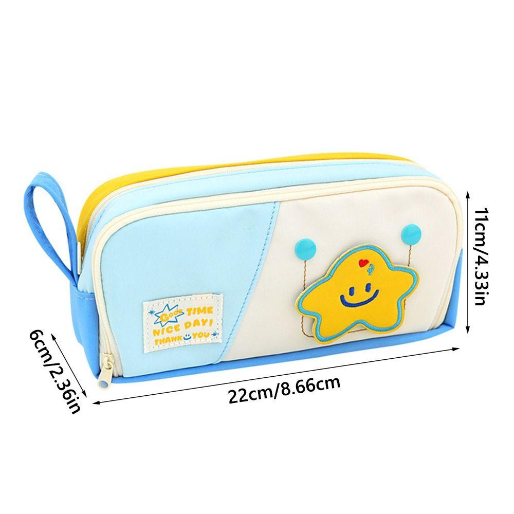 Handheld Pen Bag Contrast Color Stationery Bag Stationery Storing Bag  School Office