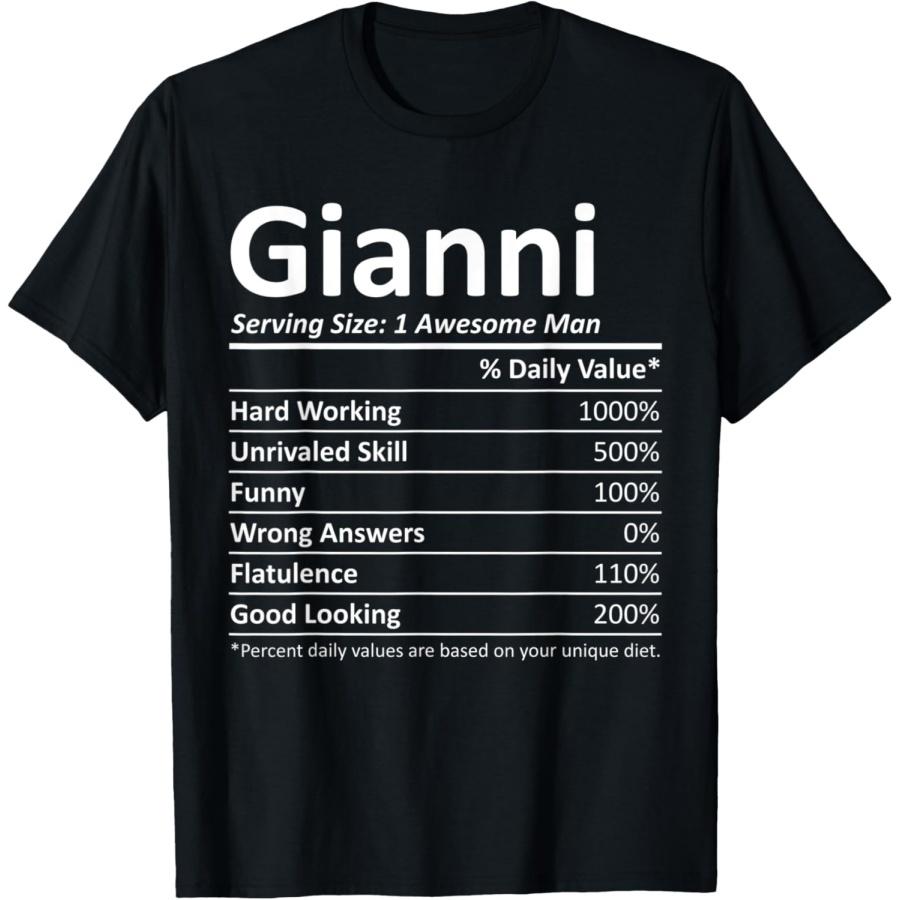GIANNI Nutrition Funny Birthday Personalized Name Gift Idea T-Shirt S