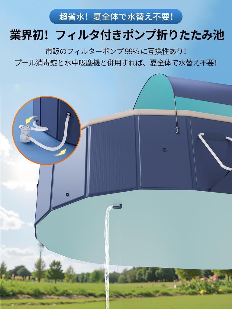 AxisSpace [Piscina Coberta] Piscina Grande, Não Requer Enchimento, Dobrável, Não Requer Montagem, para Crianças, Uso Doméstico, Proteção UV, Armazenamento Fácil,