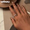 WOSTU 925 Silver Heart Mystic Topaz Promise Ring For Moon Style Shiny Zircon Band Rings Party Jewelry Gift for Family