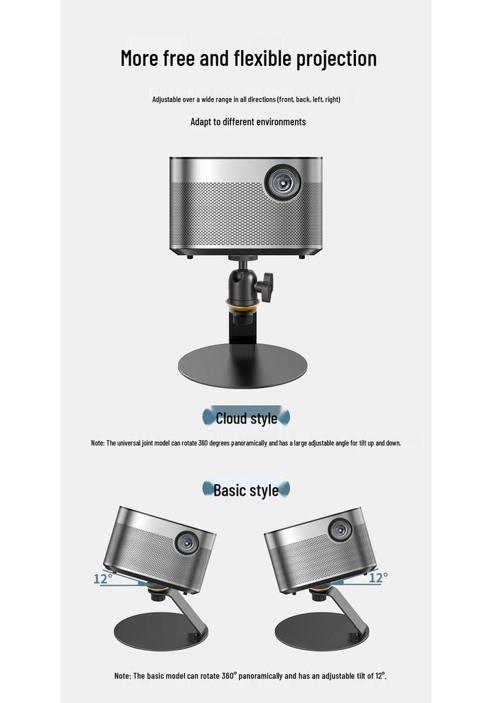 Metal Desktop Projector Stand with Stable Round Base for Home or Conference Use