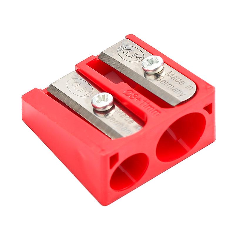 KUM 410K Double Hole Pencil Sharpener with High Hardness and Sharpness Blades, 8mm & 11mm, Brand New PS Plastic.