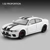 1/32 Dodge Charger SRT Hellcat Alloy Muscle Car Model Sound and Light Pull Back Children's Toy Collectibles Birthday Gift