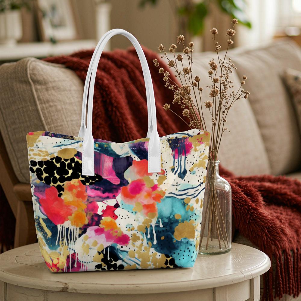 Abstract Art Colorful Fashion Casual Shoulder Tote Bag for Daily Use