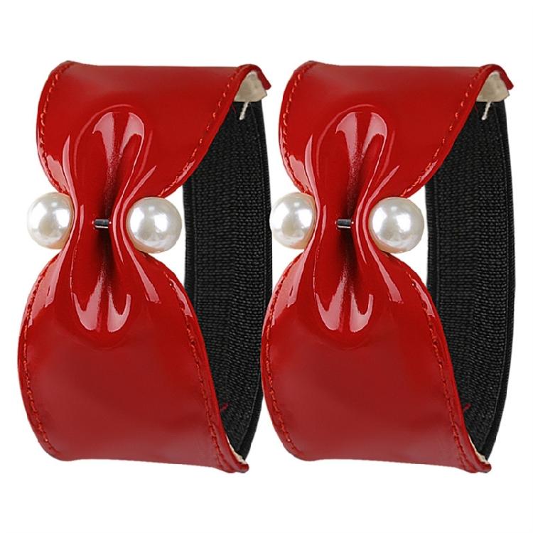 Эластичные ремешки на щиколотку для женских туфель на высоком каблуке, ремешки для обуви, ремешки для обуви с жемчугом, модные ремешки для сандалий, аксессуары для обуви вино красного