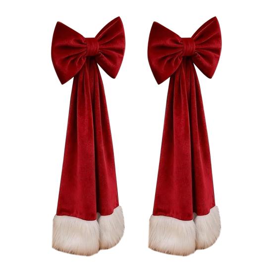 Weihnachts-Samt-Stuhlschleifen 11,8" x 29,5" Burgunder Stuhlschleifen zum Binden für Weihnachtsbankett Hochzeit Geburtstagsfeier Esszimmerdekoration