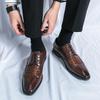 Large Size Business Lace-Up Leather Shoes Men's Office Professional Dress Derby Shoes Fashion Banquet Wedding Leather Shoes