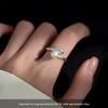 925 Sølvbelagt Perle Åpen Ring - Elegant Luksus for Kvinner