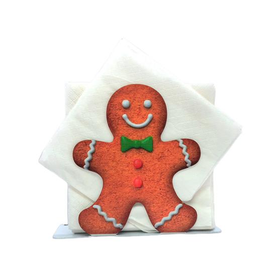 Eisen Lebkuchenmann Serviettenhalter Feiertagsmotiv Eisen Serviettenständer Papierhandtuch Aufbewahrungshalter