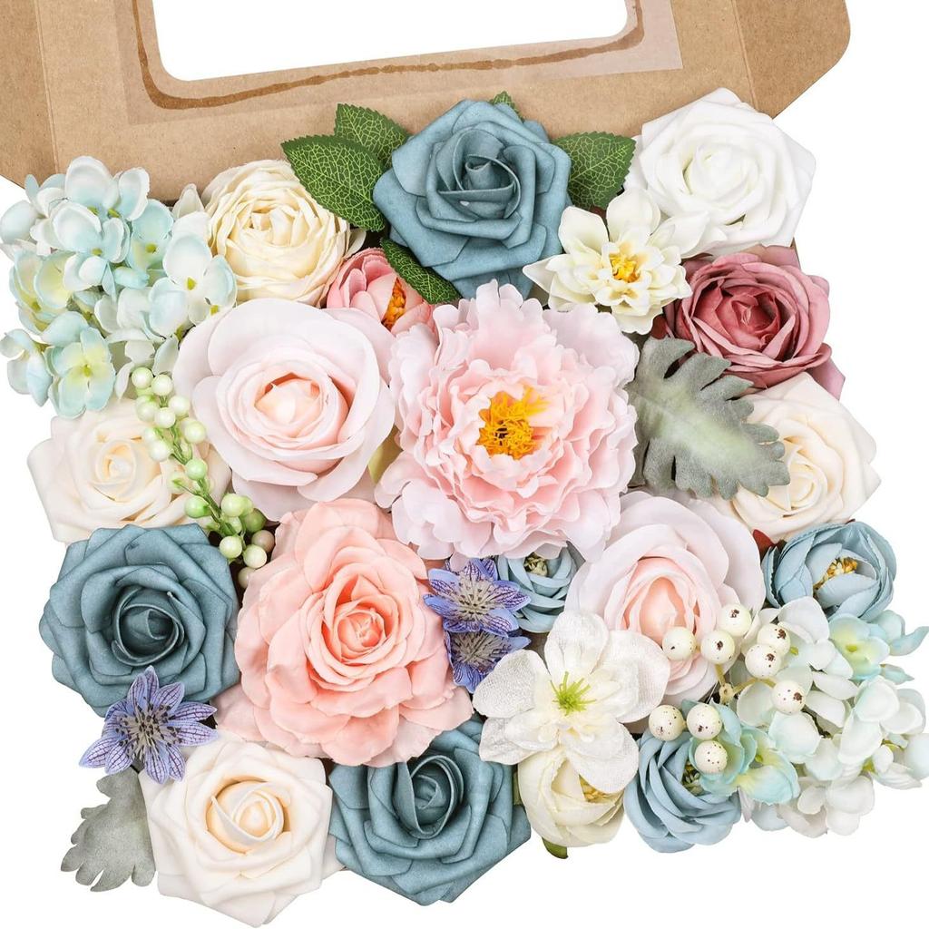 Simulation Flower Box Diy With Flower Pole Rose Box Hand Bouquet Wedding Christmas Home Decoration